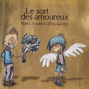 The cover of the product "Les Frères Beaudry - Le sort des amoureux" by Simon Beaudry, featuring elements of musique traditionnelle québécoise and an espace parallèle.