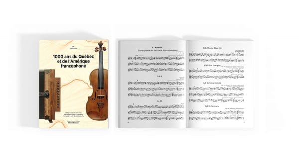 Olivier Demers' book "1000 airs du Québec et de l’Amérique francophone - Tome 1" features music and prominently displays a violin on its cover.
